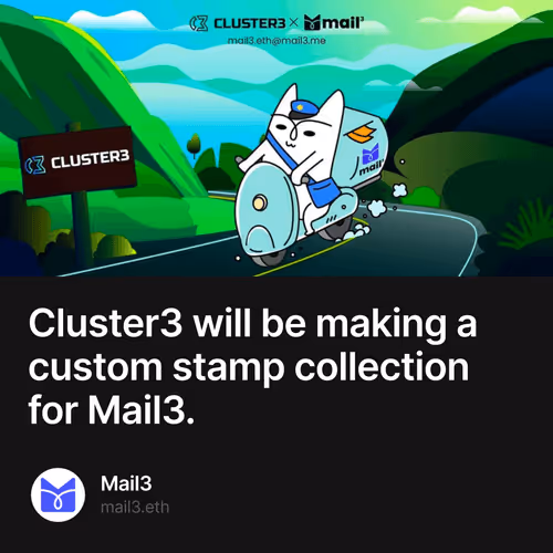 Cluster3 will be making a custom stamp collection for Mail3. 195/500