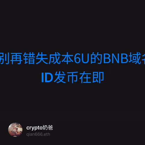 错过ENS，别再错失成本6U的BNB域名，SPACE ID发币在即 1/500