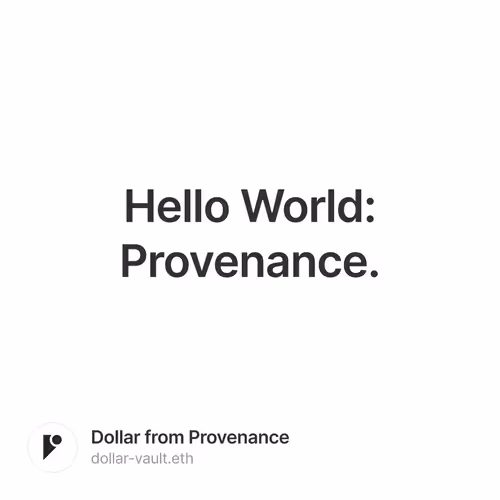 Hello World: Provenance. 25/500