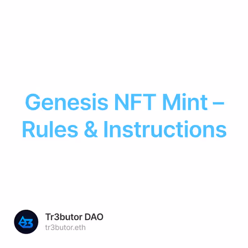 Genesis NFT Mint – Rules & Instructions 2/500