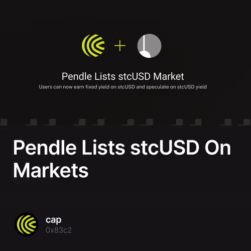 Pendle Lists stcUSD On Markets
