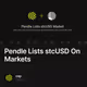 Pendle Lists stcUSD On Markets