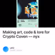 Making art code & lore for Crypto Coven  nyx