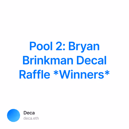 Pool 2: Bryan Brinkman Decal Raffle *Winners*