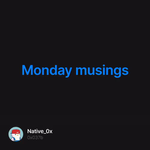 Monday musings 1/500