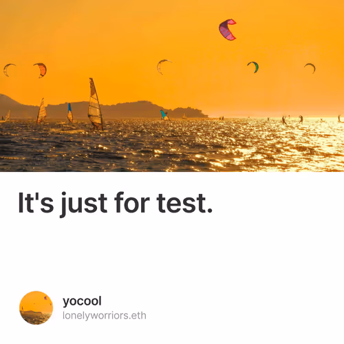 It's just for test.