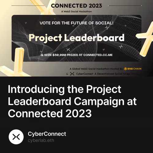 Introducing the Project Leaderboard Campaign at Connected 2023 3784/5000