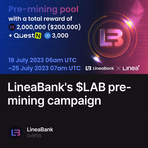 LineaBank's $LAB pre-mining campaign 113