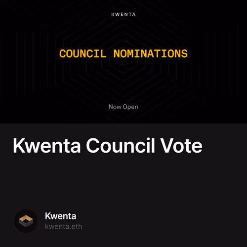 Kwenta Council Vote 26/500