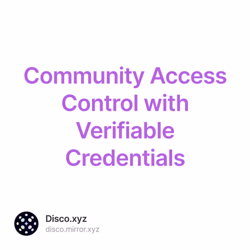 Community Access Control with Verifiable Credentials  80/500