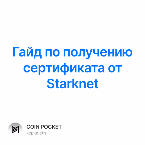 Гайд по получению сертификата от Starknet 7/500