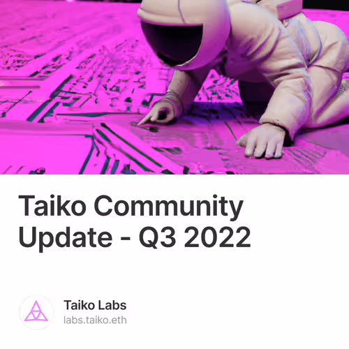 Taiko Community Update - Q3 2022 6/500
