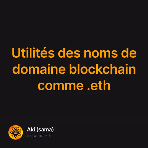 Utilités des noms de domaine blockchain comme .eth  1/500