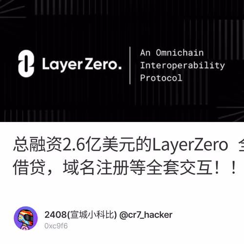 总融资2.6亿美元的LayerZero 全生态一条龙保姆式交互教程，包含社区治理，跨链桥，多链借贷，域名注册等全套交互！！！ 1/500