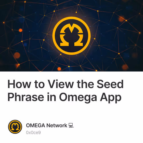How to View the Seed Phrase in Omega App 3
