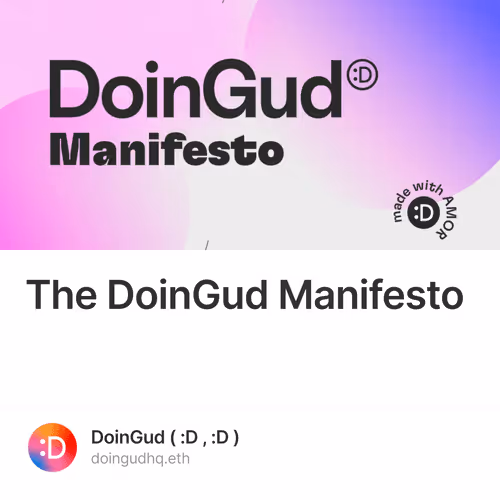 The DoinGud Manifesto 315/500