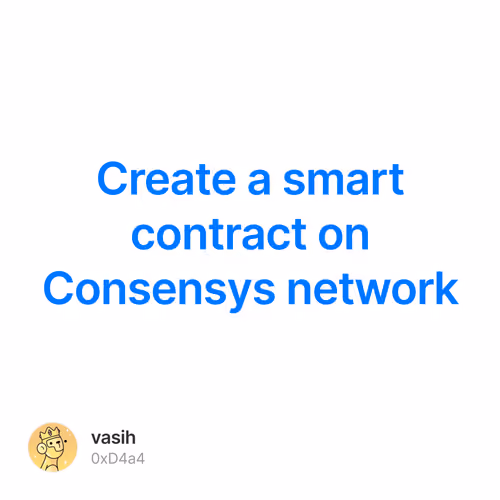 Create a smart contract on Consensys network 1/500