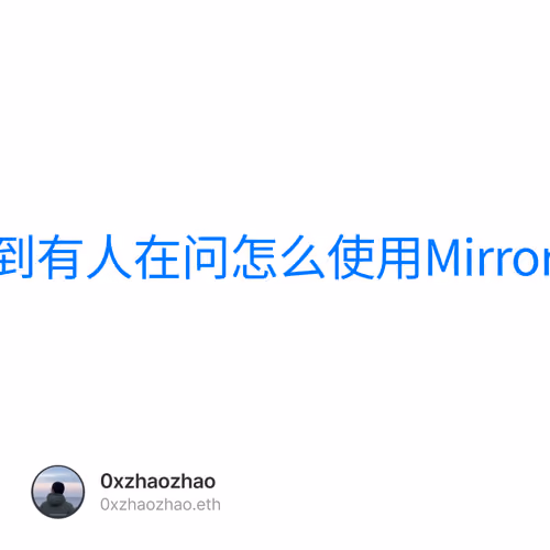 看到有人在问怎么使用Mirror？ 1/500