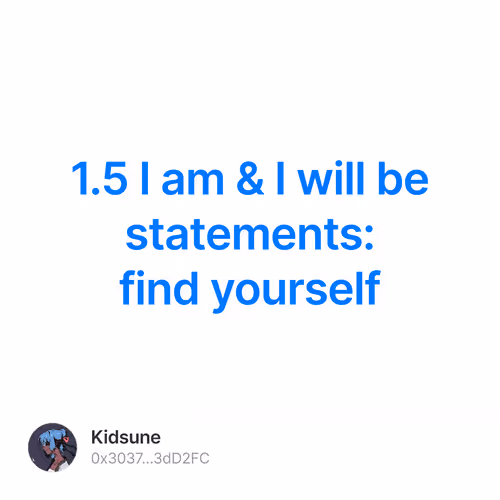 1.5 I am & I will be statements: find yourself