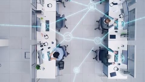 Top Down Footage of a Busy Corporate Office
