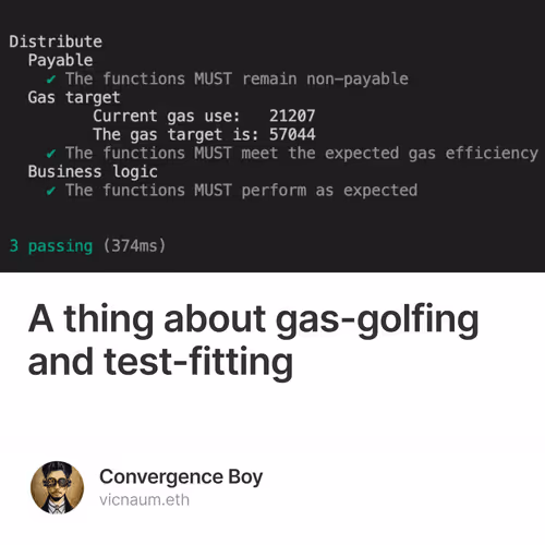A thing about gas-golfing and test-fitting