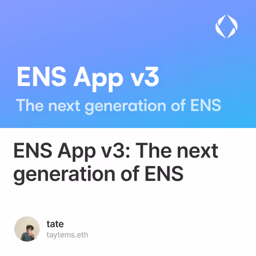 ENS App v3: The next generation of ENS 192/500