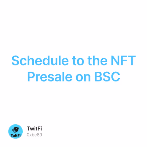 Schedule to the NFT Presale on BSC 1/500