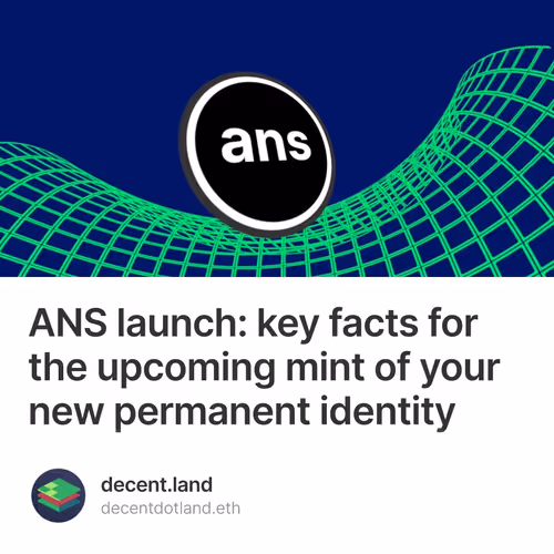 ANS launch: key facts for the upcoming mint of your new permanent identity 8/500