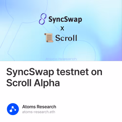 SyncSwap testnet on Scroll Alpha