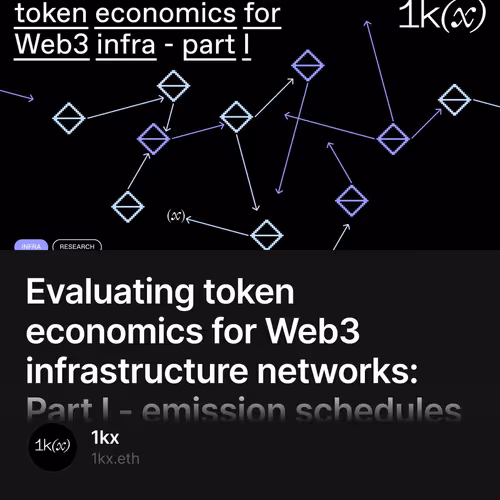 Evaluating token economics for Web3 infrastructure networks: Part I - emission schedules