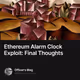 Ethereum Alarm Clock Exploit: Final Thoughts