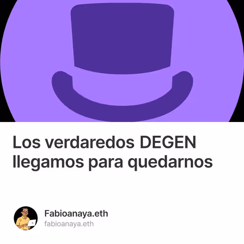 Los verdaredos DEGEN llegamos para quedarnos