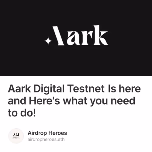 Aark Digital Testnet Is here and Here's what you need to do!