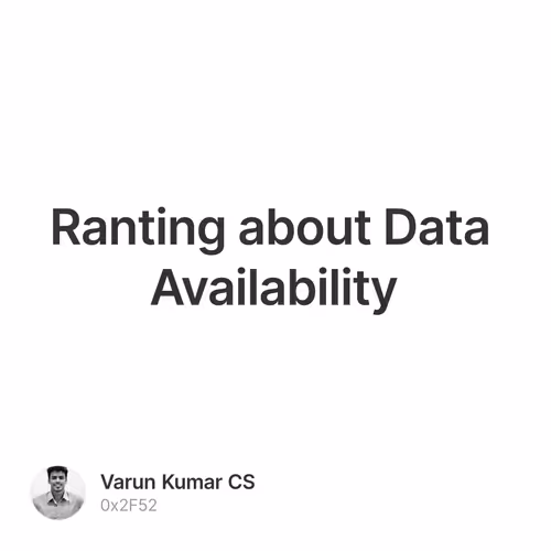 Ranting about Data Availability