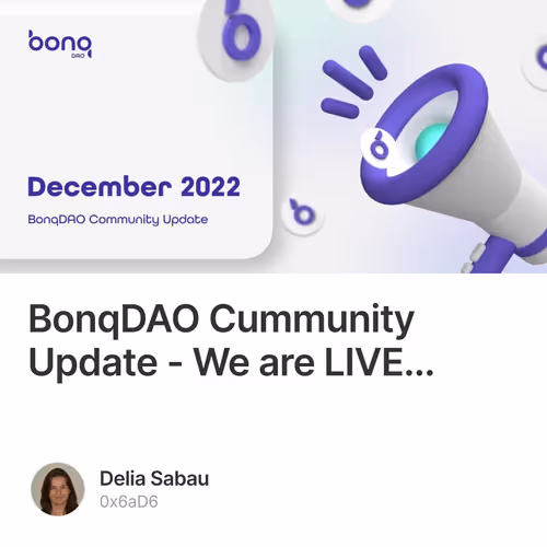 BonqDAO Cummunity Update - We are LIVE...