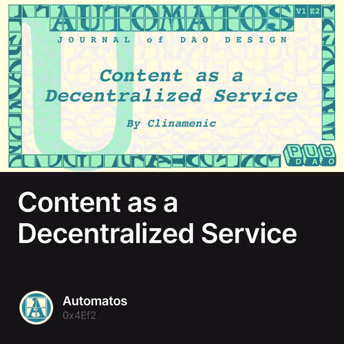 Content as a Decentralized Service