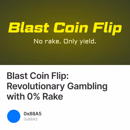 Blast Coin Flip: Revolutionary Gambling with 0% Rake
