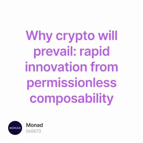 Why crypto will prevail: rapid innovation from permissionless composability
