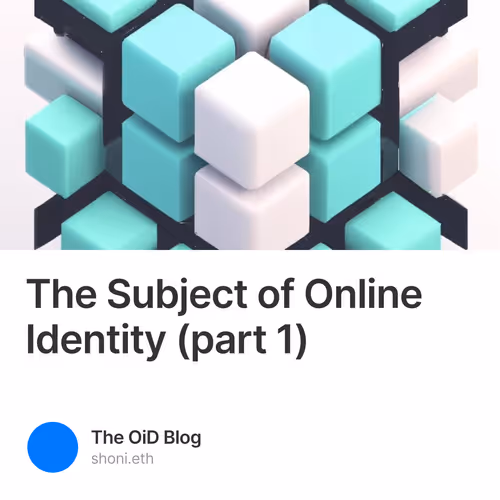 The Subject of Online Identity (part 1)