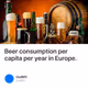 Beer consumption per capita per year in Europe.