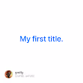 My first title.