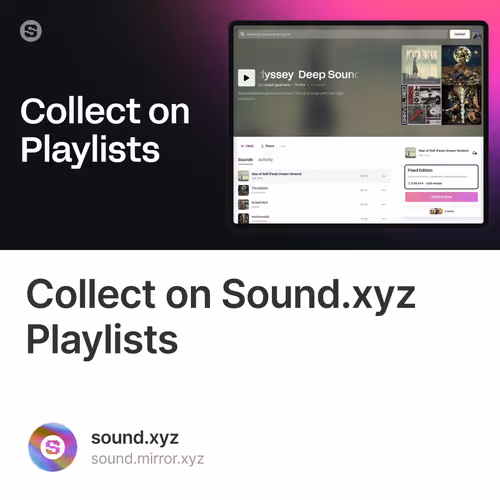Collect on Sound.xyz Playlists