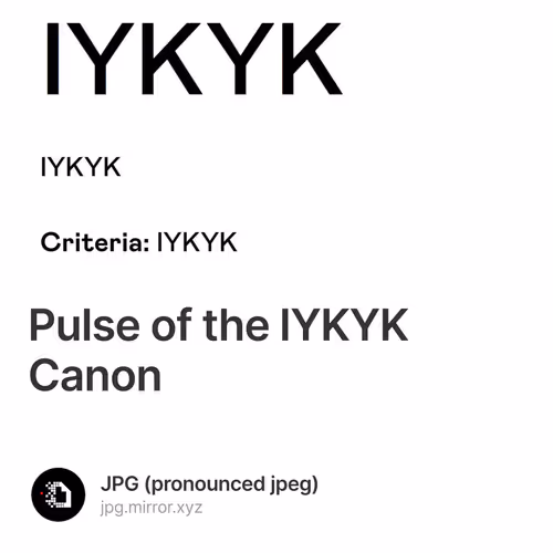 Pulse of the IYKYK Canon