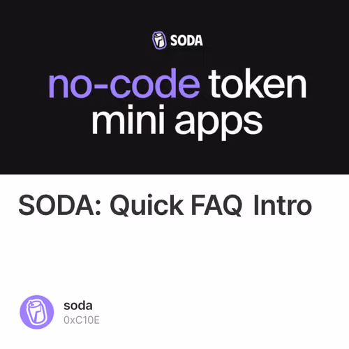 SODA: Quick FAQ Intro