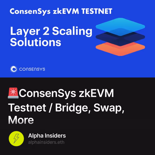🚨ConsenSys zkEVM Testnet / Bridge, Swap, More