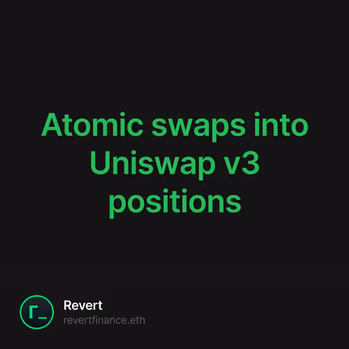 Atomic swaps into Uniswap v3 positions