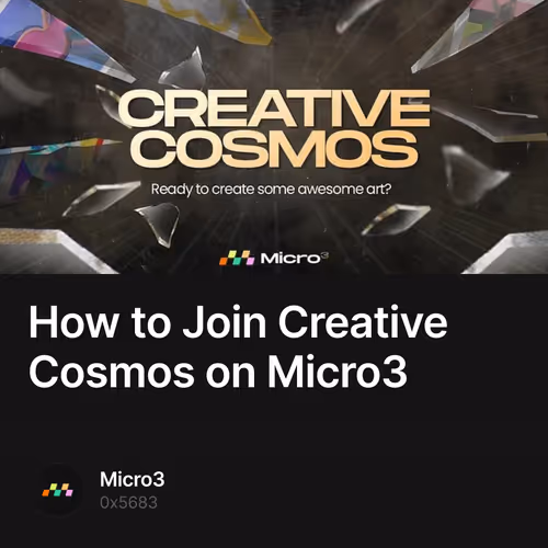 How to Join Creative Cosmos on Micro3