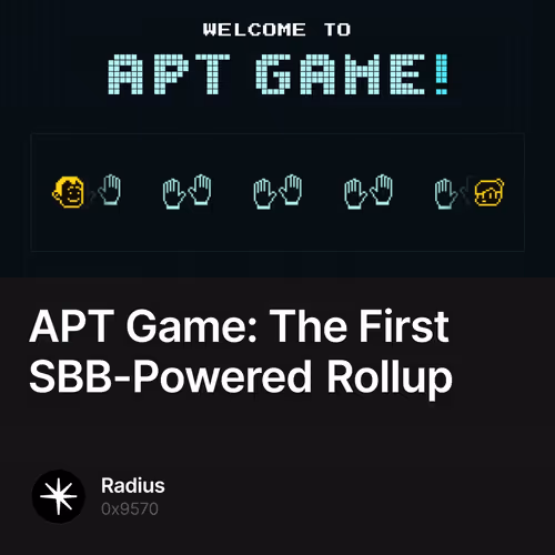 APT Game: The First SBB-Powered Rollup