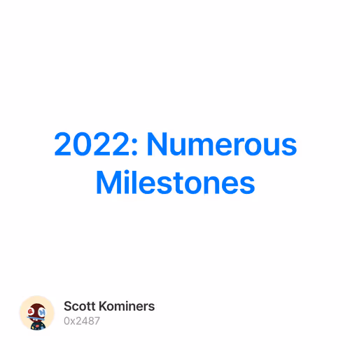 2022: Numerous Milestones