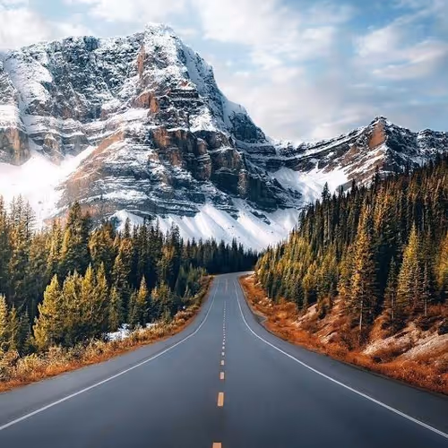 Road next to the mountain